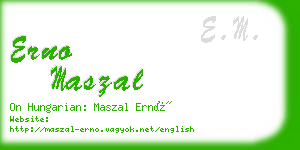 erno maszal business card